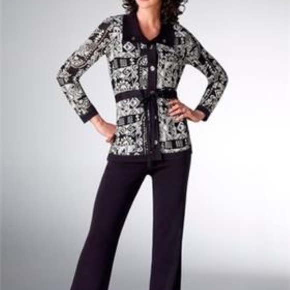 Tribal Print Drawstring Waist L/S Snap Jacket - Picture 2 of 3